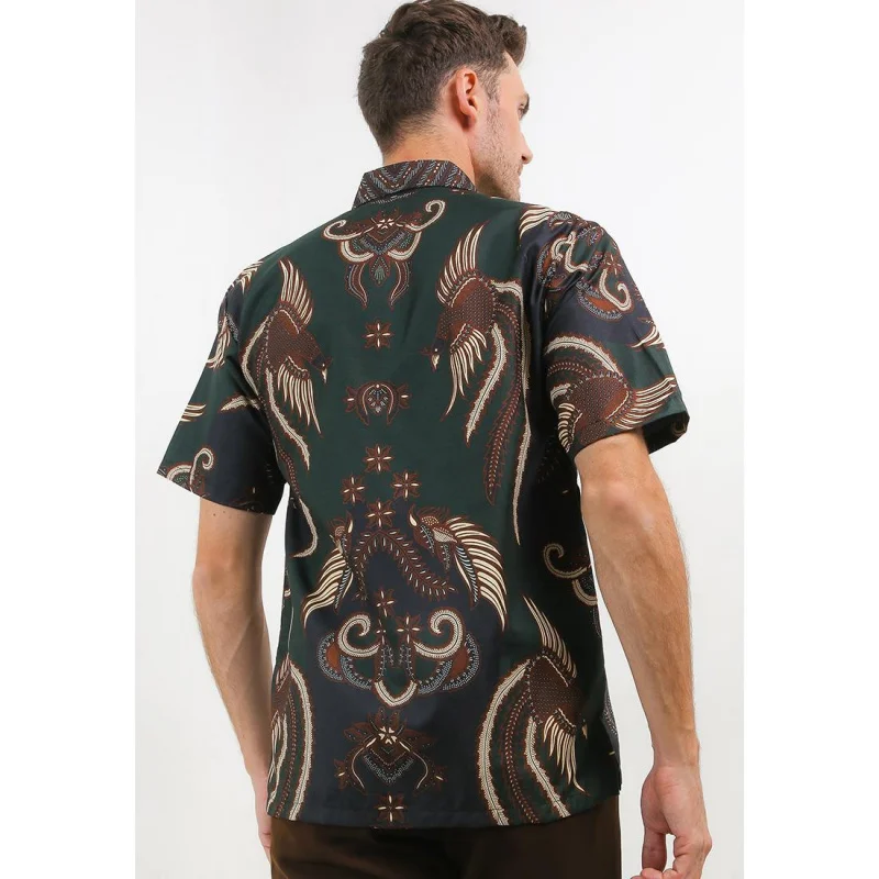 2025 Men'S Exclusive Batik Shirt Aydin Short Sleeve Casual And Modern Summer National Style