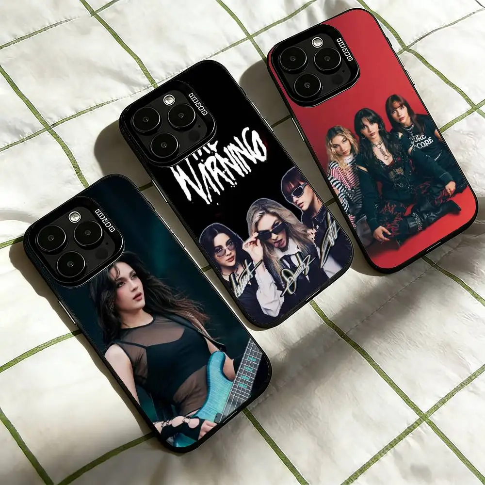

Band T-THE Warning Rock Phone Case For iPhone 17,16,15,14,13,12,11 Plus,Pro Max,XS,Colorful Silver Phone case Funda Cover