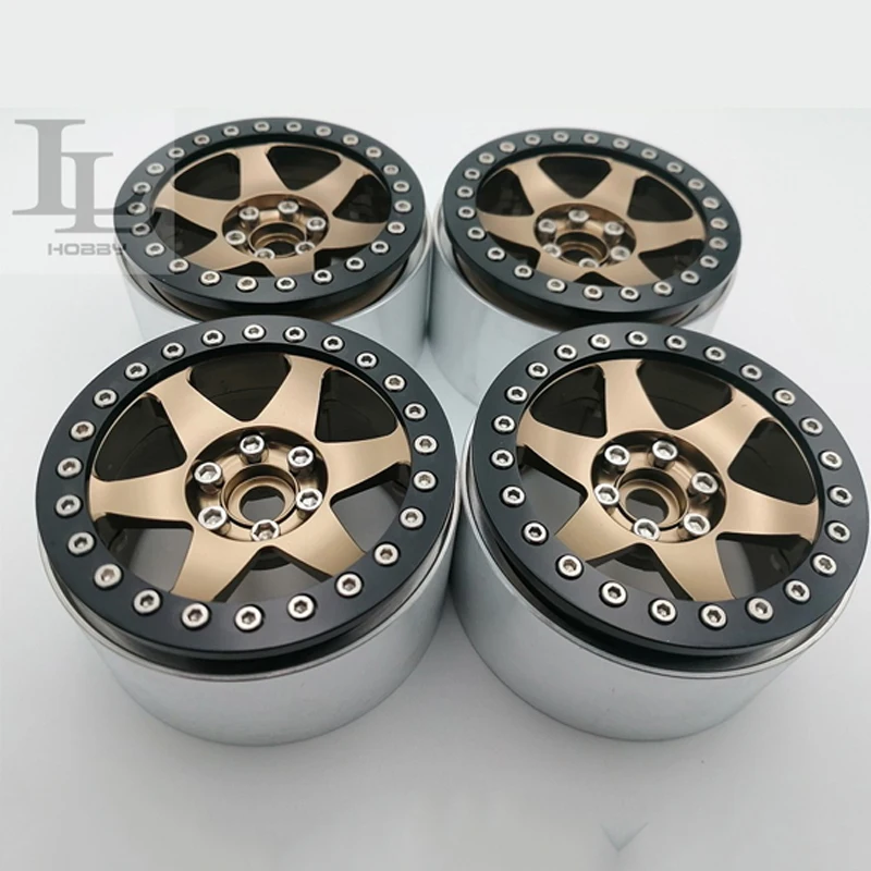 Six-spoke Wheels 2.2-inch Simulated Locking Wheels Hub for RC Crawler Car Traxxas TRX4 Defender Bronco AXIAL SCX10 RC4WD Parts