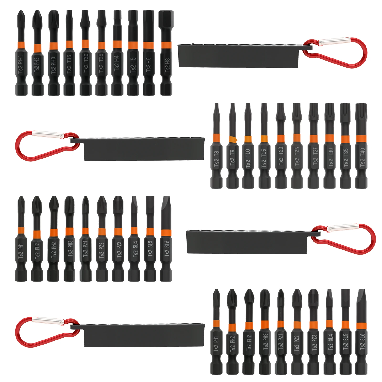 

40Pcs Magnetic Screwdriver Bit Set S2 Alloy Steel Impact Driver Drill Bits Flat Cross Torque Bits For Woodworking Hand Tools