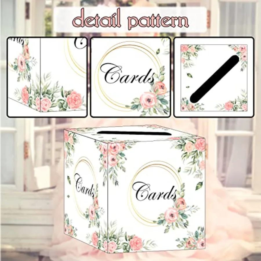 الوردي الأزهار علبة كرتون الأزهار هدية حامل الصندوق لحفل الزفاف استحمام الطفل الزفاف دش حفلة عيد ميلاد لصالح الجدول محور D