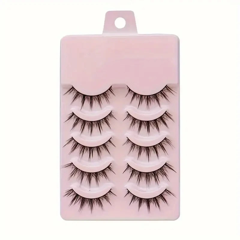 5 pairs of thick, naturally slender and blooming false eyelashes, suitable for daily travel and dating