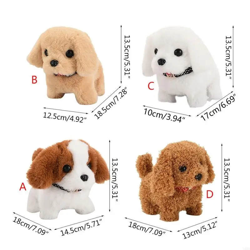 Y88D Simulation Electric Little Puppy Can Walk Bark Nod Wagging Tail Imulation Plush Stuffed Animal Dog