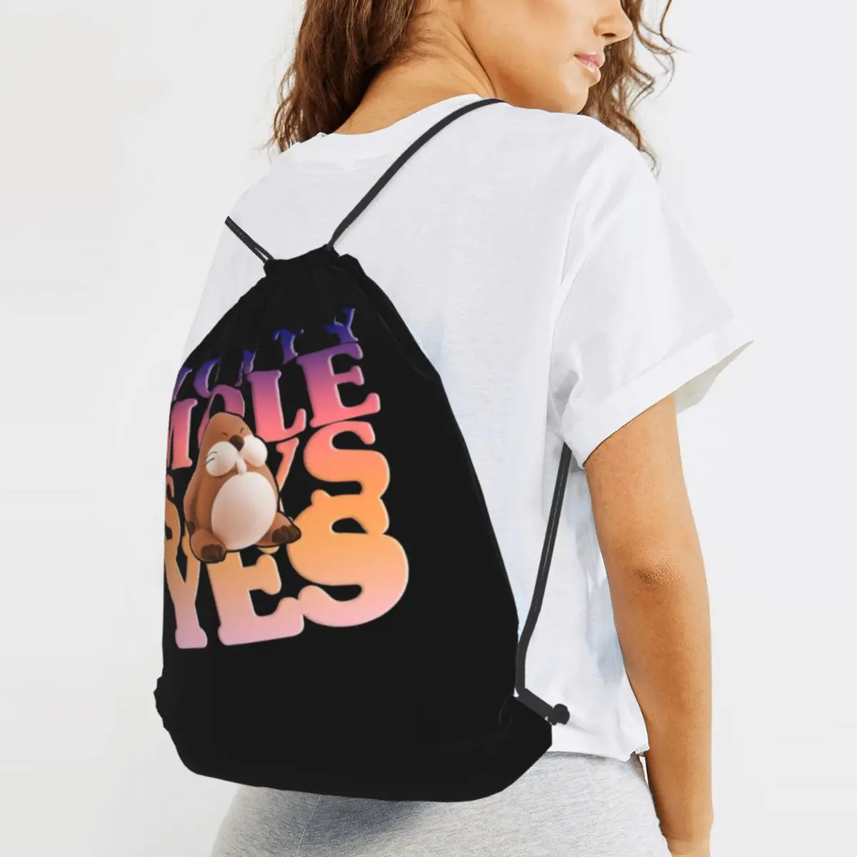 

Monty Molee Says Yes Backpacks Multi-function Drawstring Bags Sports Bag Book Bags for Man Woman School