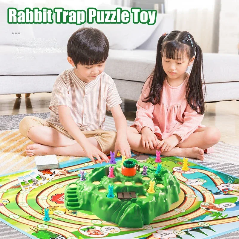 9Pcs New Rabbit Trap Puzzle Toy Children\'s Dual Play Multiplayer Board Game Competition Parent Child Interactive Strategy Game