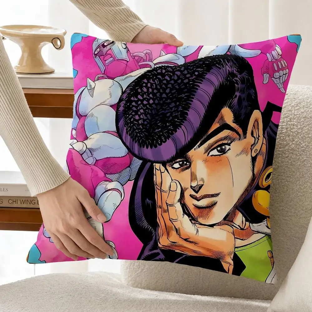 Cute Boy J-Jojo J-Josuke Higashikata Customizable Square Pillow case Double Sided Print Sofa Bedroom Decor Cushion Cover
