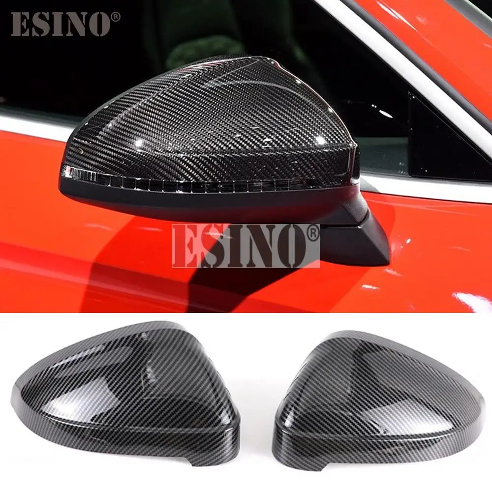 

2 x ABS Carbon Fiber Look Rearview Side Mirror Replacement Covers Cases For Audi A4 S4 RS4 A5 S5 RS5