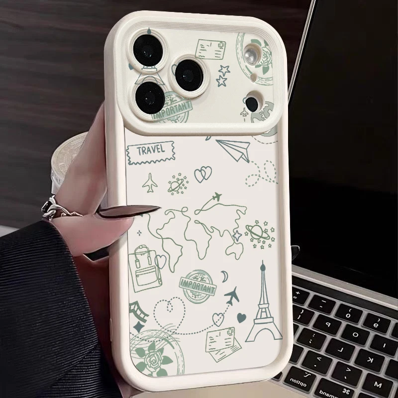 

Cartoon Pattern TPU Phone Case For iPhone 17 Pro 17e 15 16 Pro Max 14 13 Pro Max 16e Soft Silicone Camera Protective Back Cover