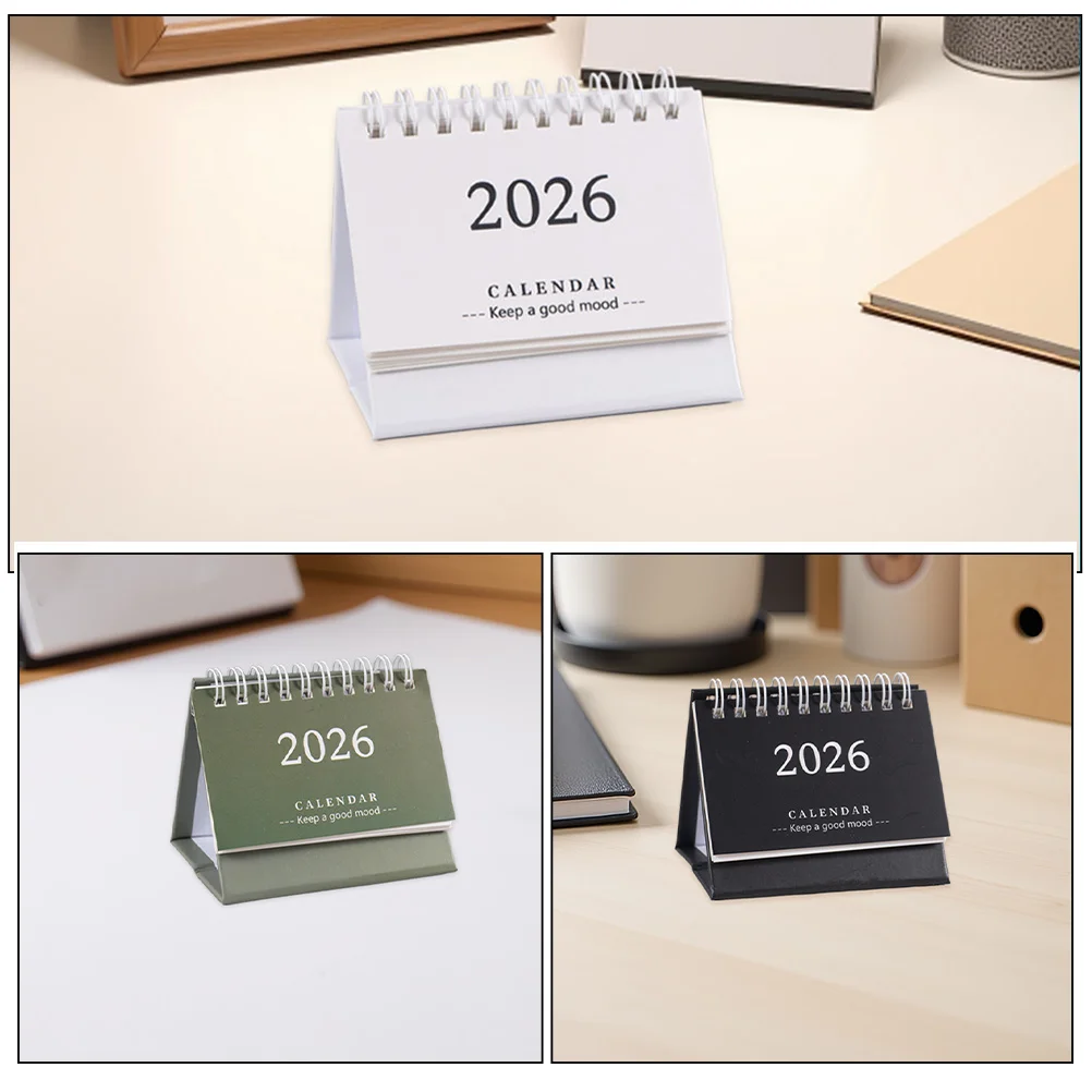5 قطعة 2026 أجندة مكتبية صغيرة صغيرة شهرية سلك مزدوج ملزمة الدائمة الوجه لمكتب المنزل المدرسة تصميم بسيط أنيق