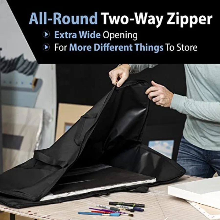 Elegante estuche de cartera de arte espacial: cartera profesional suave con múltiples asas para almacenamiento seguro de obras de arte y presentación ideales