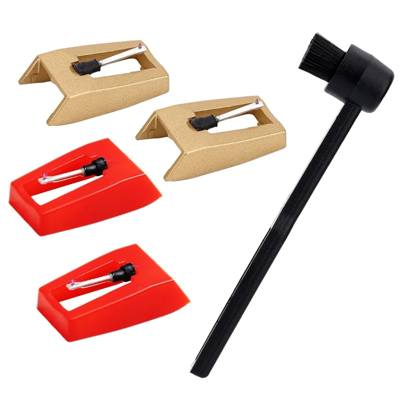 B03B-Replacement Stylus With 1Pcs Stylus Cleaning Brush, Replacement For LP Vinyl Phonograph