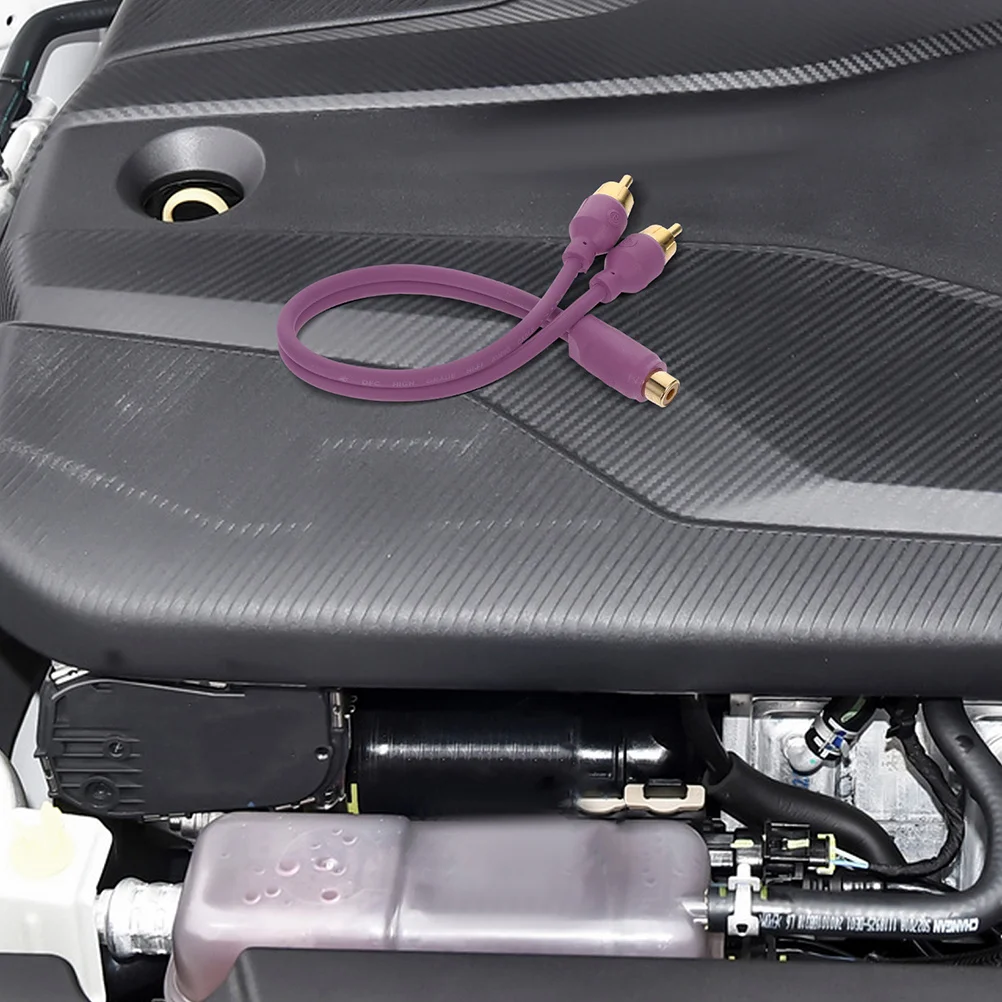 

2Pcs Car Audio Rca Splitter Y Cable Stereo Output Converter for Dual Speaker Amplifier System Upgrade Installation Accessory Kit