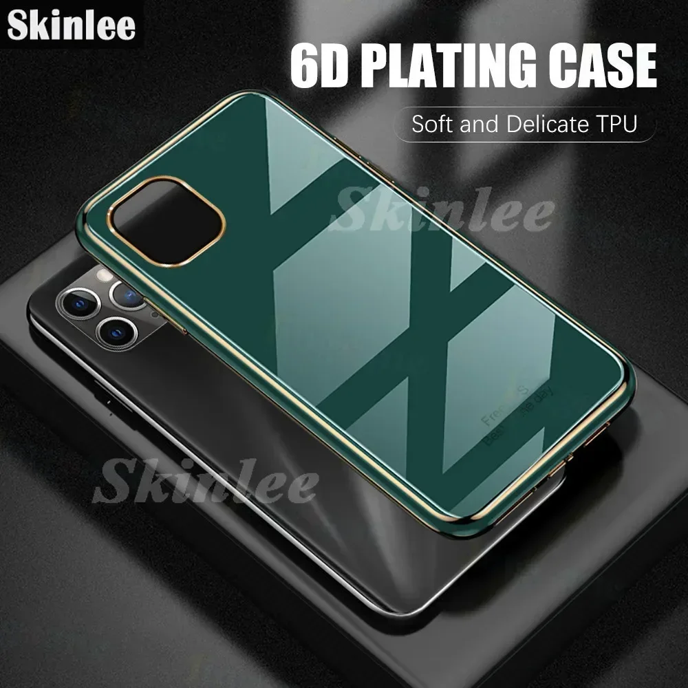 Skinlee For Samsung Galaxy S24 FE fe s24 Case Solid Color Square Plating Frame Soft Cover For Samsung S23 FE 20FE Back Coque