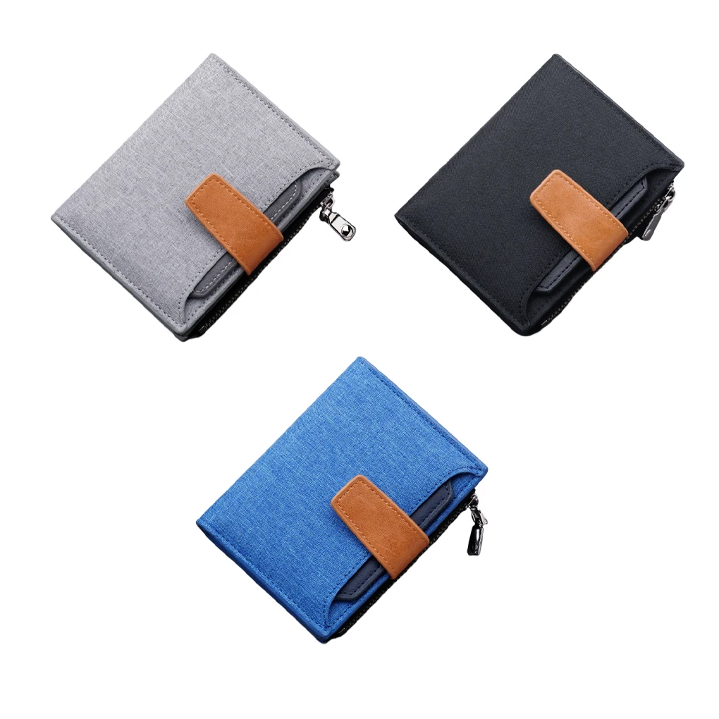 Men Wallet Cash Purse Money Pouch Exquisite Simple Style Attractive Gray