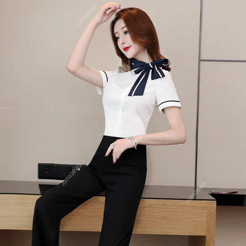 2024 Summer New SPA Sauna Foot Massage Technician Work Clothes Short Sleeved Work Clothes Hotel Work Uniform Set Top Pants 3016