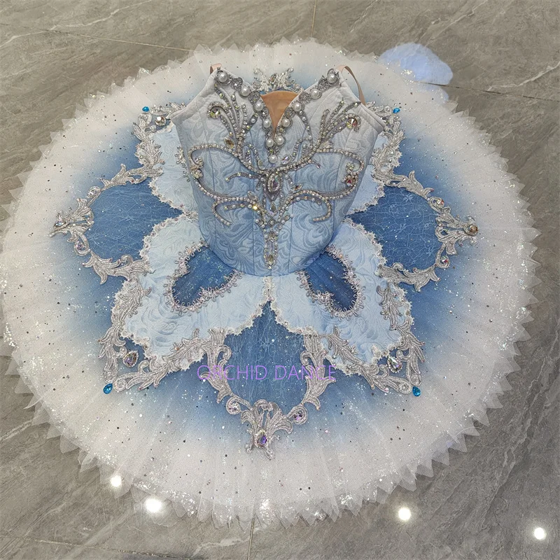 Professional High Quality 12 Layers Kids Girls Women Adult Performance Wear Blue Bird Ballet Tutu Costumes