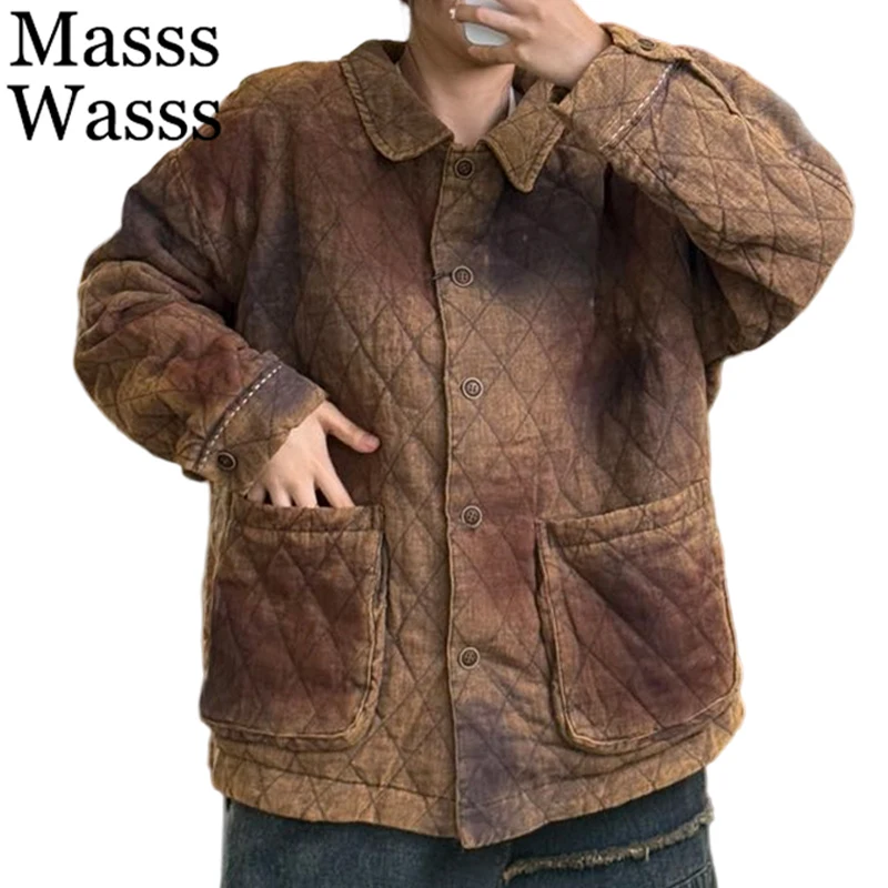 

Masss Wasss Korean Winter Loose Parkas Womens Vintage Warm Quilted Jackets Ladies Fashion Casual Coats Classic Thicken Outerwear