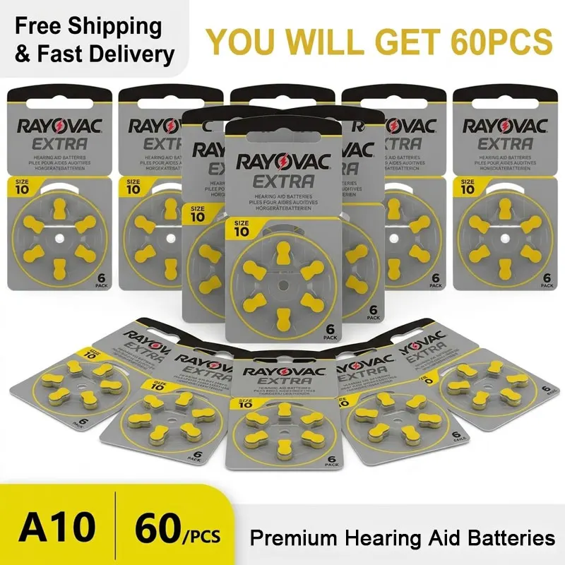

Высококачественная батарейка Rayovac 10 A10 PR536 Zinc Air для слуховых аппаратов, повышенная производительность для невидимых слуховых аппаратов BTE и CIC.