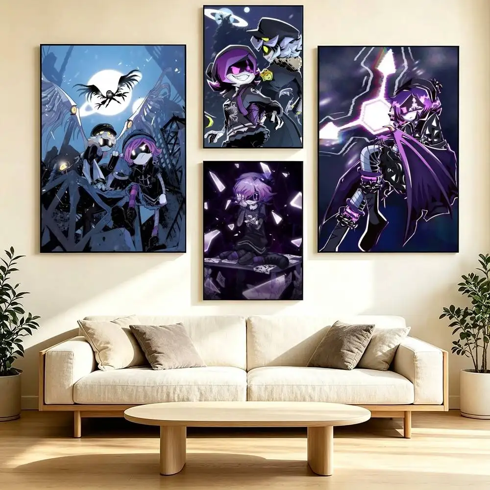 M-Murder Drones Uzi Animation  Poster Waterproof Wall Art Sticker For Bar Living Room Vintage Decor High Quality Print Gift