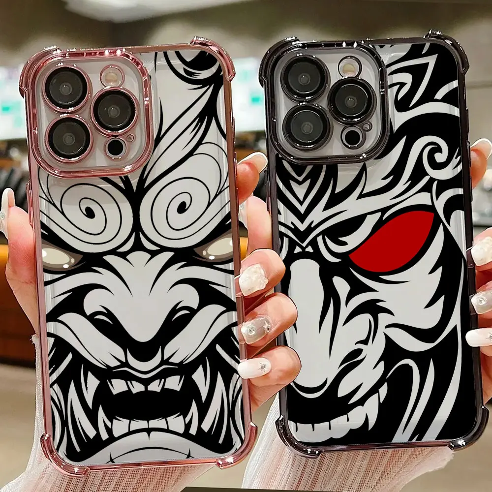 Japanese Art Samurai Ghost Head Case For Samsung Galaxy A57 A56 A55 A54 A53 A52 A37 A36 A35 A34 A27 A26 A17 A16 A07 A06 5G Cover