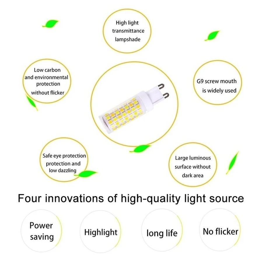 LED AC 220V Bulb 3W 5W 7W G9 Light Dimmable  Lamp SMD2835 Spotlight Chandelier Lighting Replace  Halogen Lamp