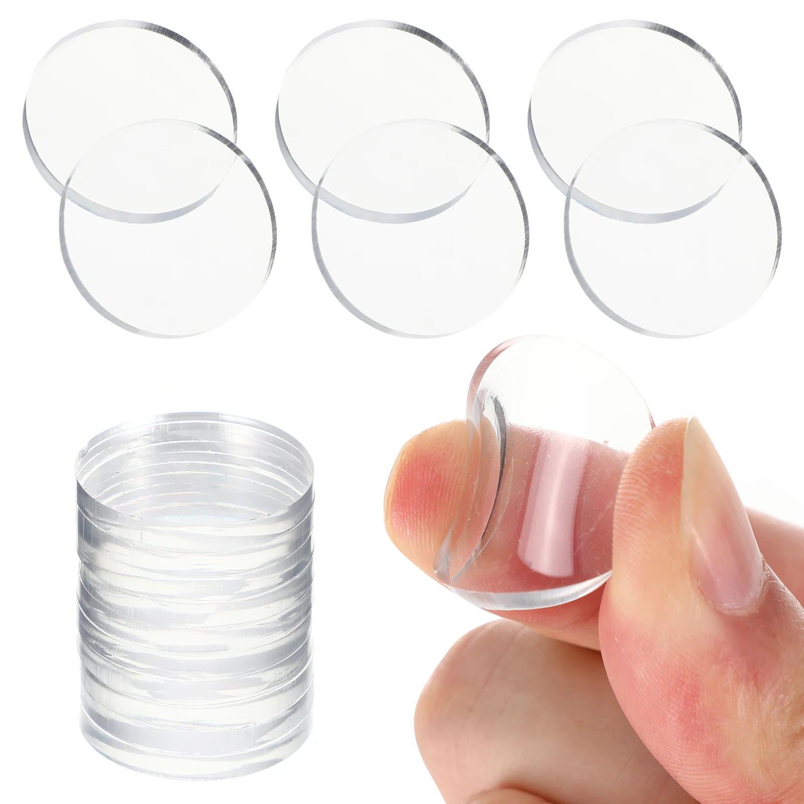 Image of 10 stücke Glas Tisch Pad Nicht-Slip Terrasse Tisch Spacer Schrank Stoßstangen Klar Runde Wahser Spacer Dämpfer Pad Möbel stumm