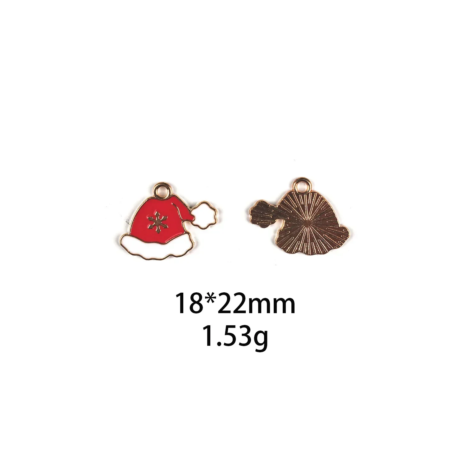 10pcs Christmas Red Series Charms Santa Hat Snow House Xmas Stocking Snowman Enamel Pendant for DIY Jewelry Making Accessory