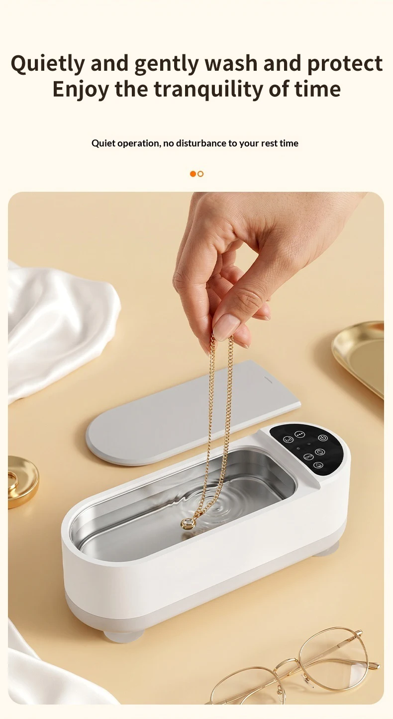 Tragbarer Ultraschallreiniger, USB-aufladbares Vibrationsreinigungsgerät für Brillen, Schmuck, Uhren und Make-up-Pinsel – Detail 10