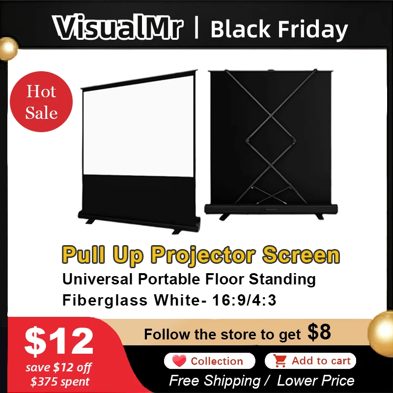 شاشة عرض محمولة قابلة للسحب 60-120 بوصة مع حامل 16:9 4:3 شاشة 4K 8K للسينما المنزلية والمكتب والتخييم في الهواء الطلق