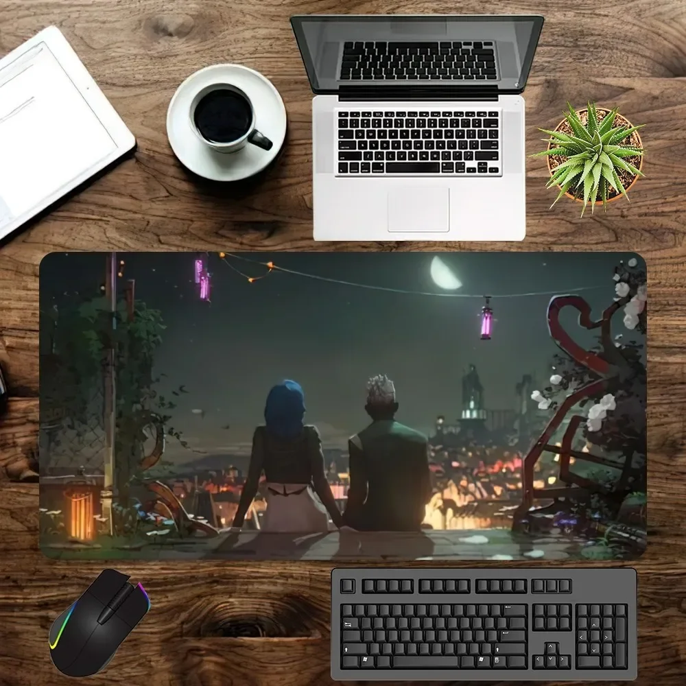 New Cartoon A-Arcane 2 Jinx Ekko Mouse Pad Office Large Computer Pc Keyboard Mats Rubber 400x900 Game Anti-Slip Mice Mat Office