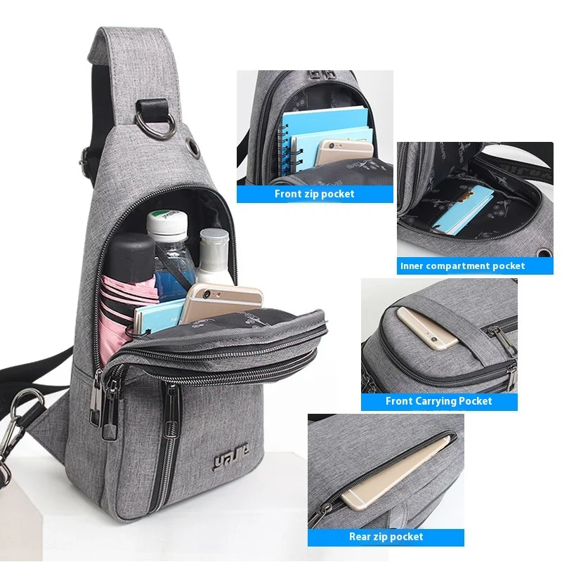 2024 Men's Tablet Small Bags Casual Waterproof Crossbody Bags New Chest Bag Oxford Cloth Travel Storage Bag Fashionable