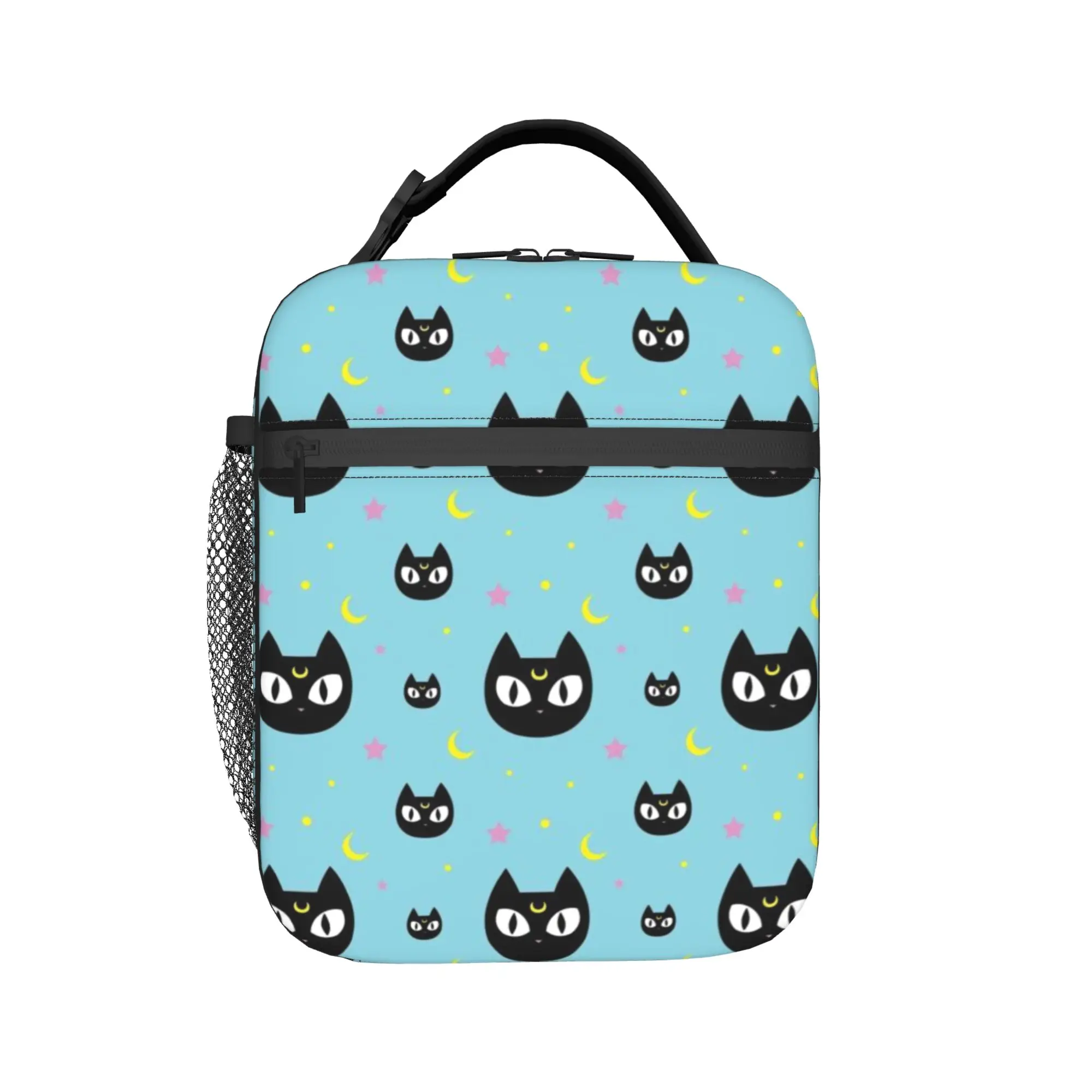 Usagis Tsukinos Cartoon Moon Cat Insulated Lunch Bag for Men Women  Food Bag Leakproof Cooler Thermal Lunch Boxes For Work