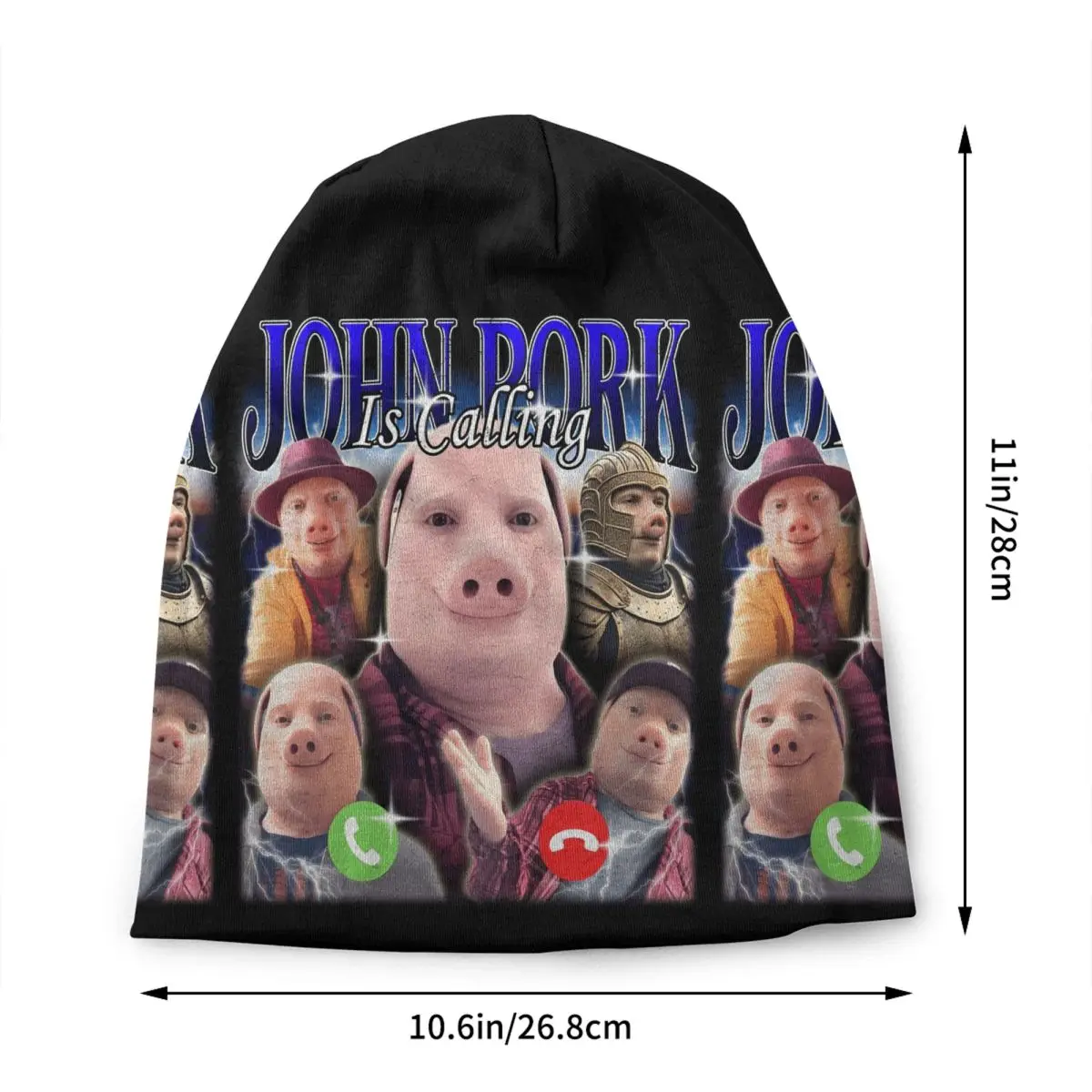 John Pork Is Calling Funny Meme Skullies Beanies Caps Streetwear Winter Warm Men Women Knitted Hat Unisex Adult Bonnet Hats