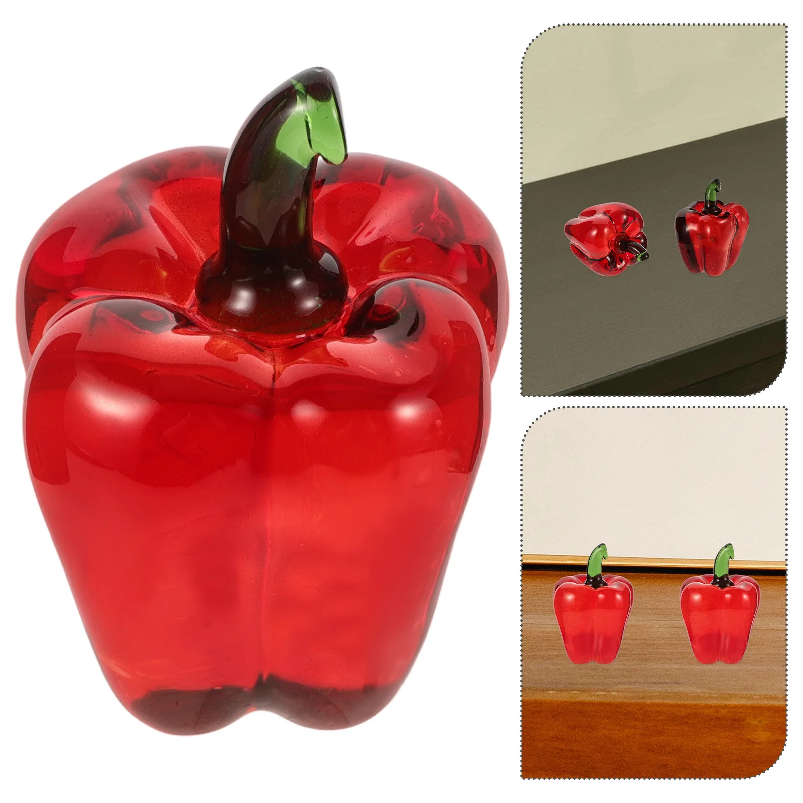 

Crystal Bell Pepper Ornament Handmade Chili For Home Office Decor Tabletop Decoration Centerpiece Gift Decorative Vegetable