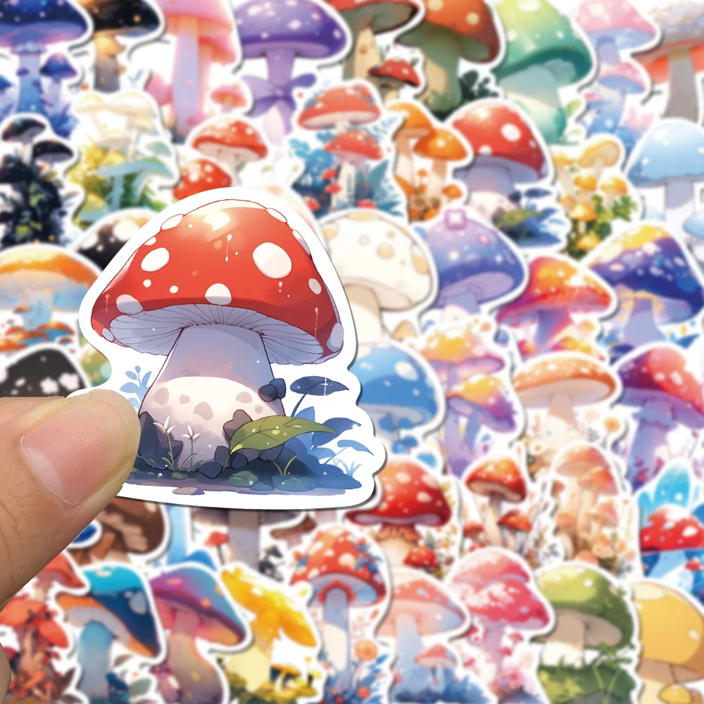 10/30/50pcs Cute Colorful Mushroom Plant Graffiti Stickers Cartoon Decal Toy DIY Guitar Notebook Phone Aesthetic Sticker for Kid