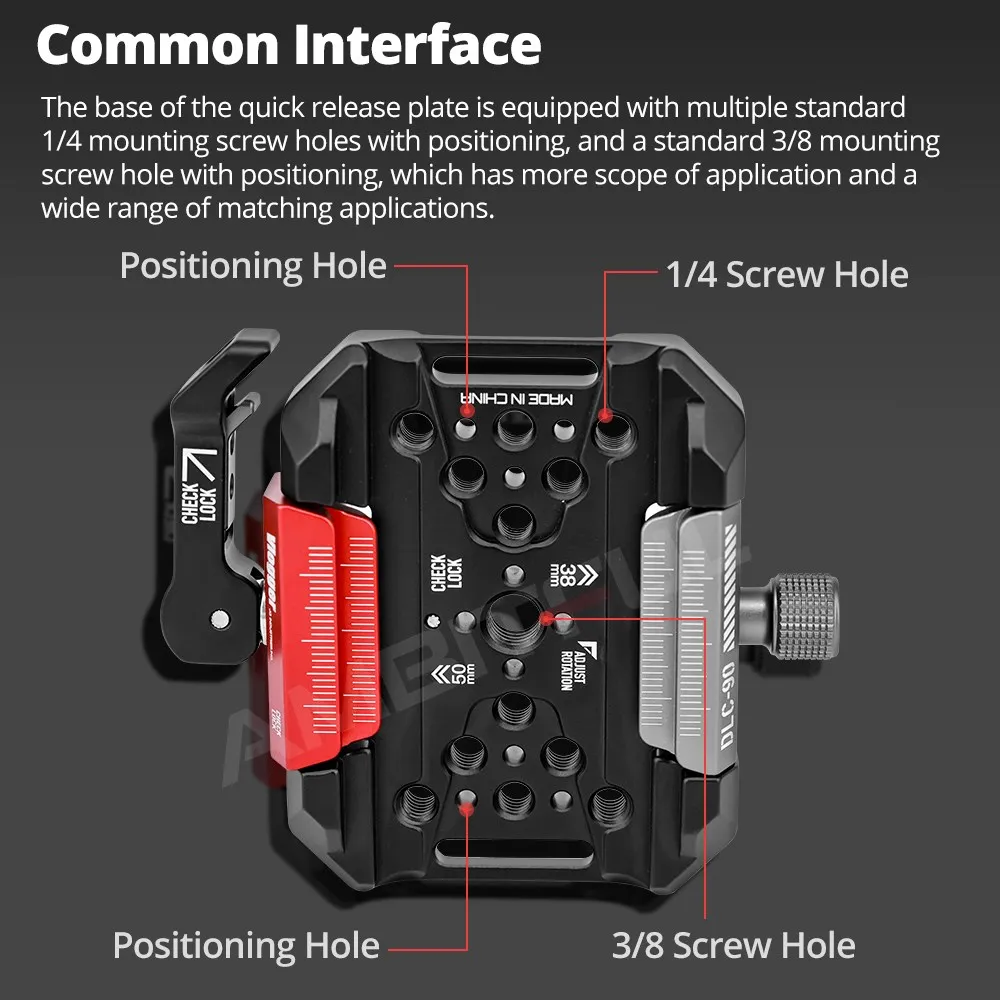 Vlogger DLC90 Quick Realease Plate Fit for Manfrotto Arca Quick Set Up Mount Camera Tripod Clamp Adapter Accessories