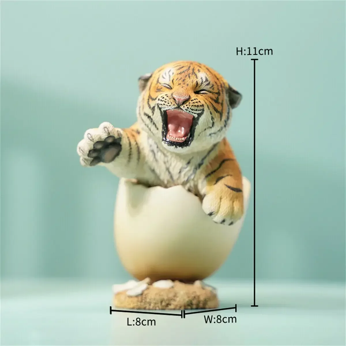 JXK 1/6 Tiger Treasure Model Animal Figure Pet Baby Tiger Eggshell Decoration  Educational Toy Birthday Gift Desk Ornaments