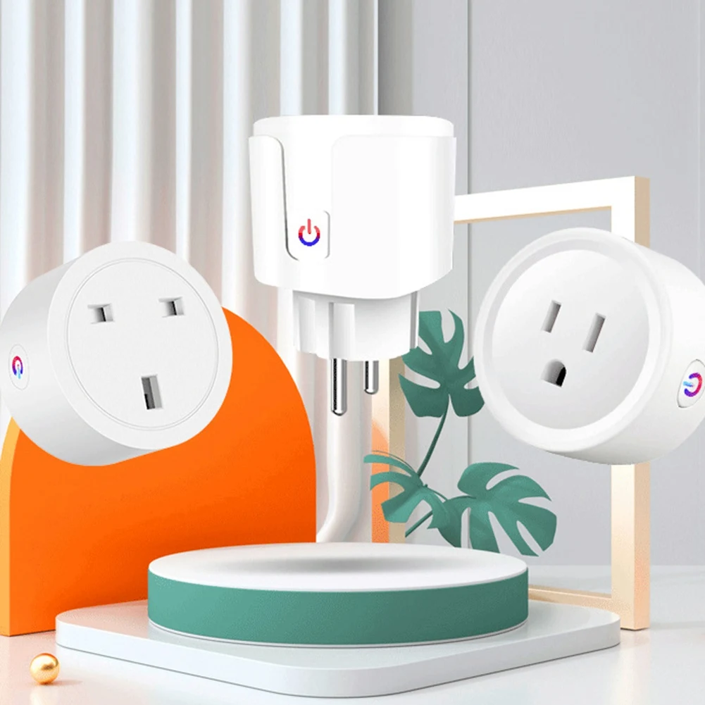 20A Tuya Smart Socket WiFi 3Pin Adapter Home for Alexa Voice Control with Energy Monitoring Timer Function UK Plug