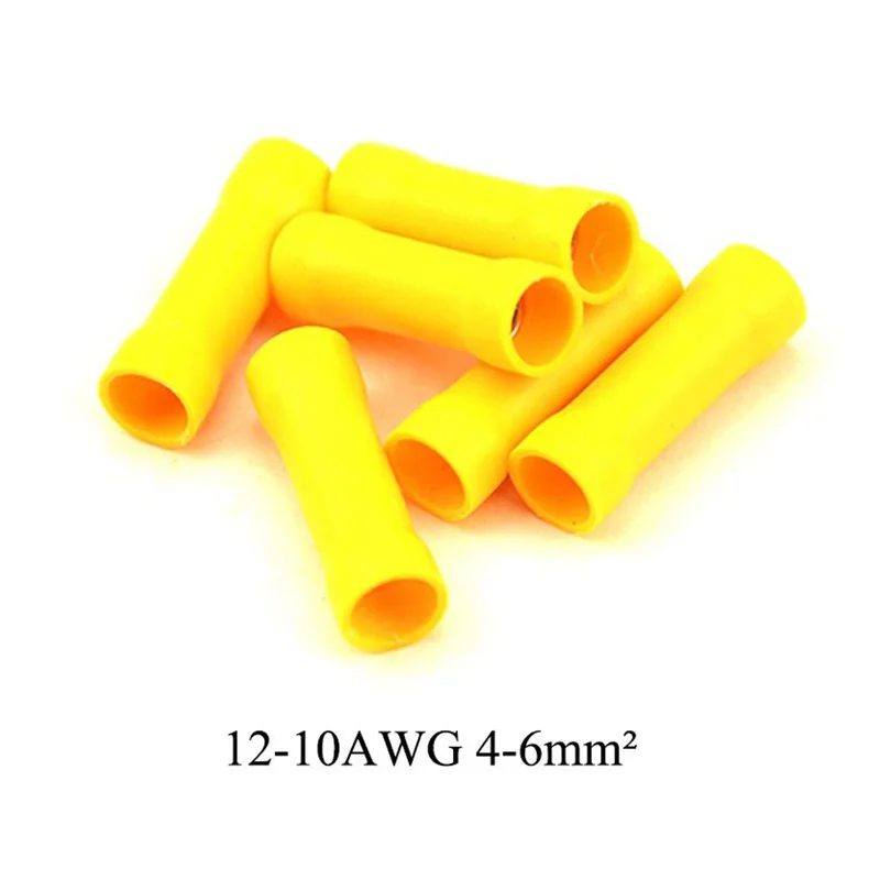 200Pcs Insulated Straight Wire Butt Splice Terminals Electrical Crimp Connector Assortment Kit