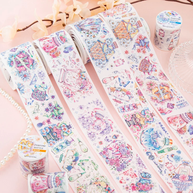 2M Cute Graffiti Pattern Aesthetic Decoration Tape Handbook Scrapbooking Material Die-cut Sticker Roll School Stationery Tapes