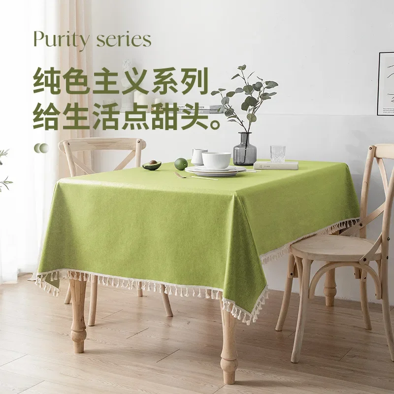 Tablecloth Is Waterproof, Oil-proof, Anti-scalding, No-wash, Small Fresh Coffee Table, Dining Table Cloth, Cotton and Linen