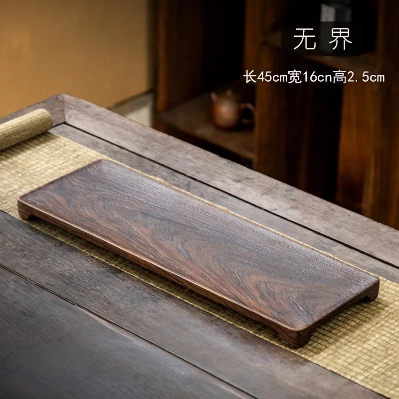 Black sandalwood tea tray sandblasting whole solid wood household Chinese living room Kung Fu tea ceremony tea set tray