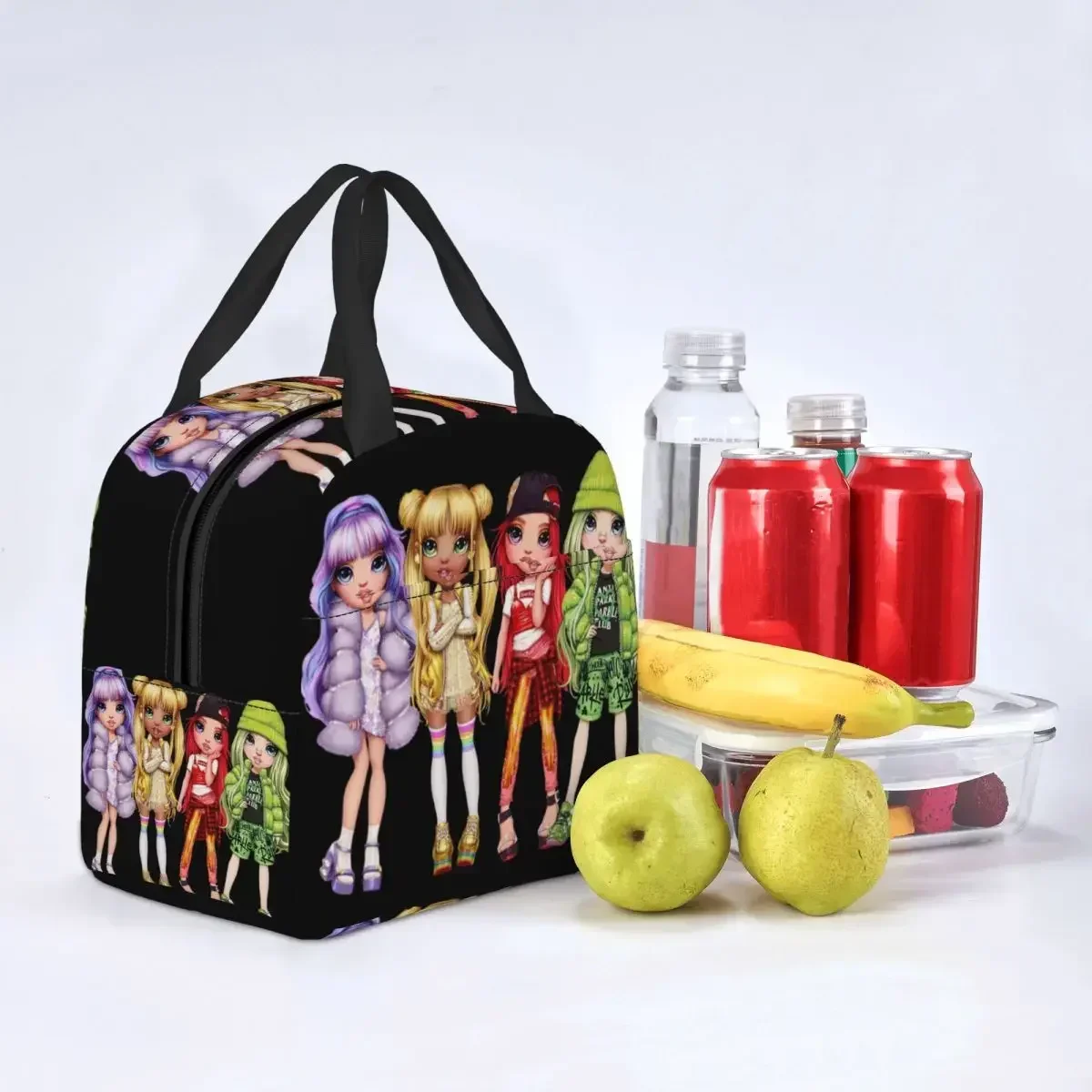 Rainbow High Glitter Dolls Thermal Insulated Lunch Bags Women Resuable Lunch Tote for School Storage Food Box lunchbag