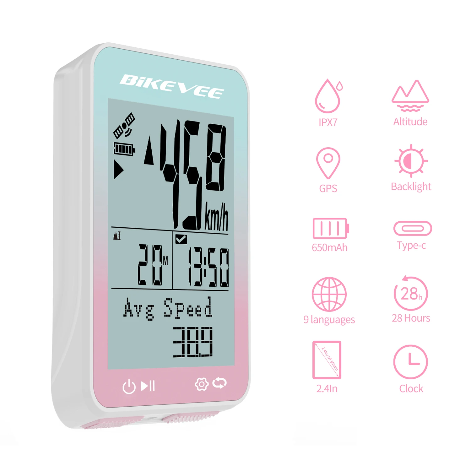 Newest Multilanguage Wireless GPS Bicycle Computer MPH KM/H Bike Speedometer Odometer Stopwatch with Auto Start/Stop/Backlight