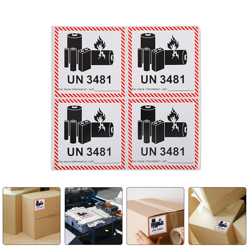 

200pcs Safety Warning Labels Fire Resistant Secure Wrapping For Lithium Ion Phone Laptop Batteries Shipping Moving