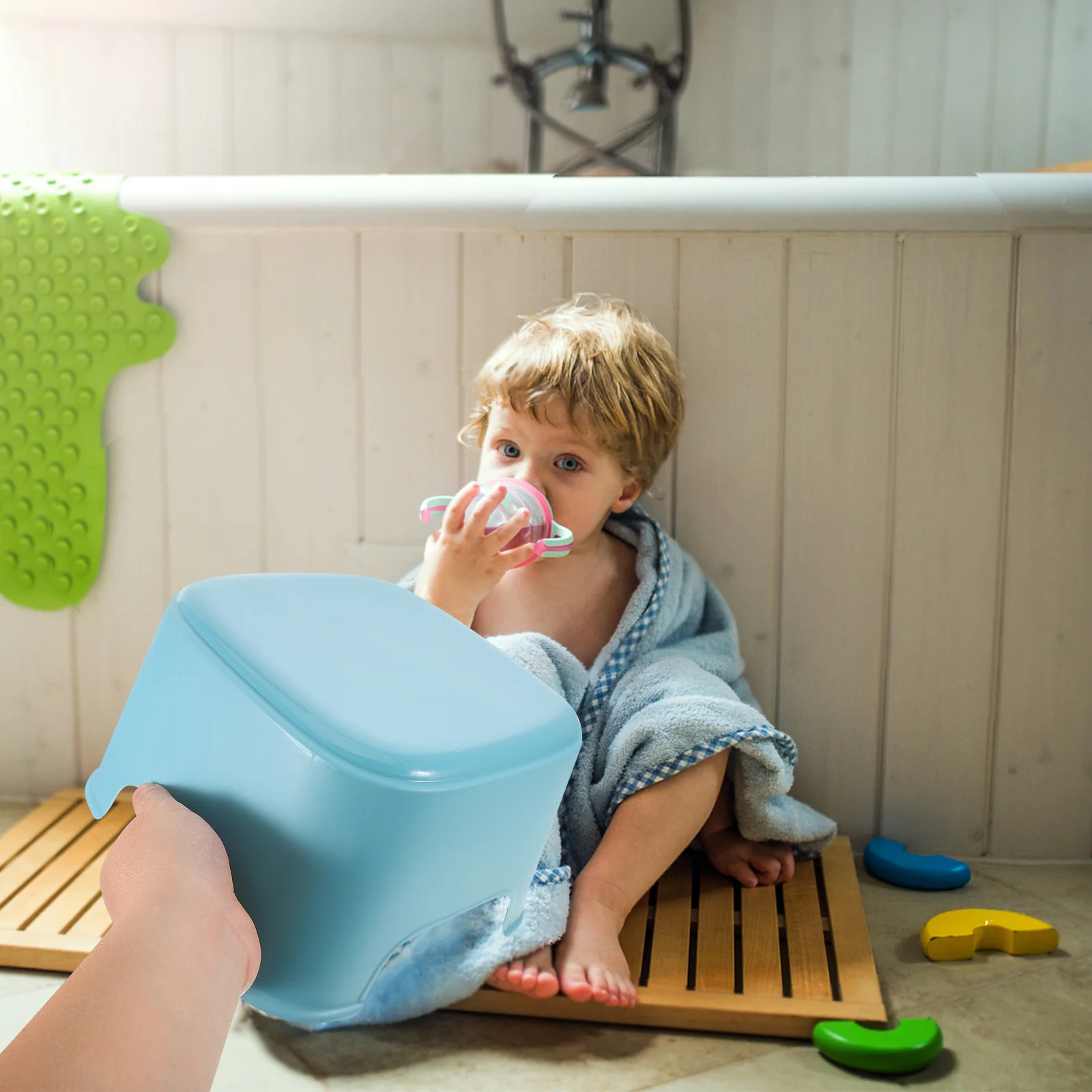 أطفال للحمام طفل خطوة البراز البلاستيك المضادة للانزلاق الأطفال البراز للاستحمام المرحاض بالوعة الأحذية تغيير الاستخدام المنزلي #3