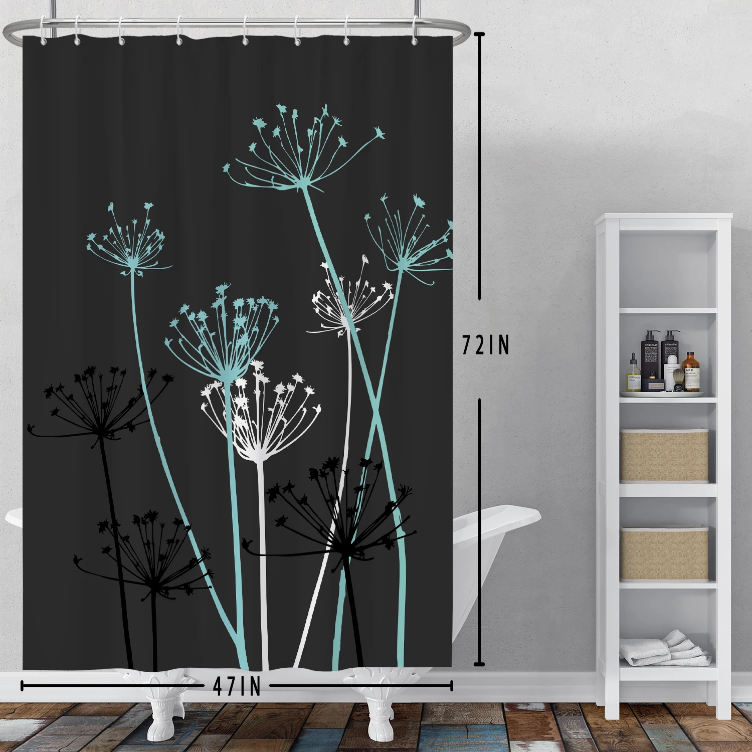 Dandelion Flowers Shower Curtain Modern Nordic Minimalist Waterproof Polyster Home Decor Bathroom Curtain with Hooks