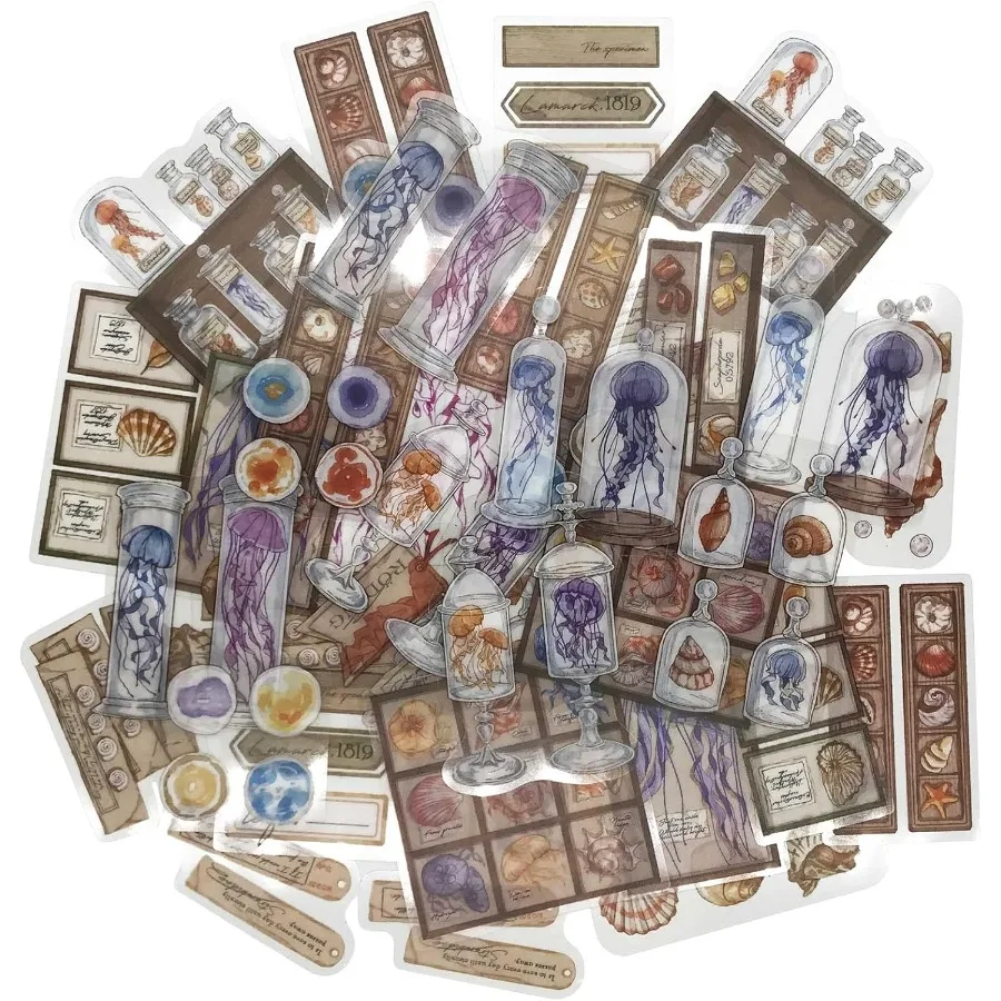 

Ocean Scrapbook Stirs 40Pcs Shell Decorative Retro Decal Adhesive Aesthetic for Craft Art Bullet Junk Jourl Laptop DIY Paper Pl