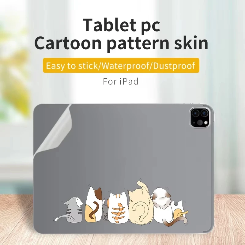 

Прозрачная наклейка на кожу для iPad Air M3 M2 Pro M4 2025 2024, 11/13 дюймов, наклейки на заднюю панель, мультяшная цветная наклейка на кожу, iPad A16 mini A17