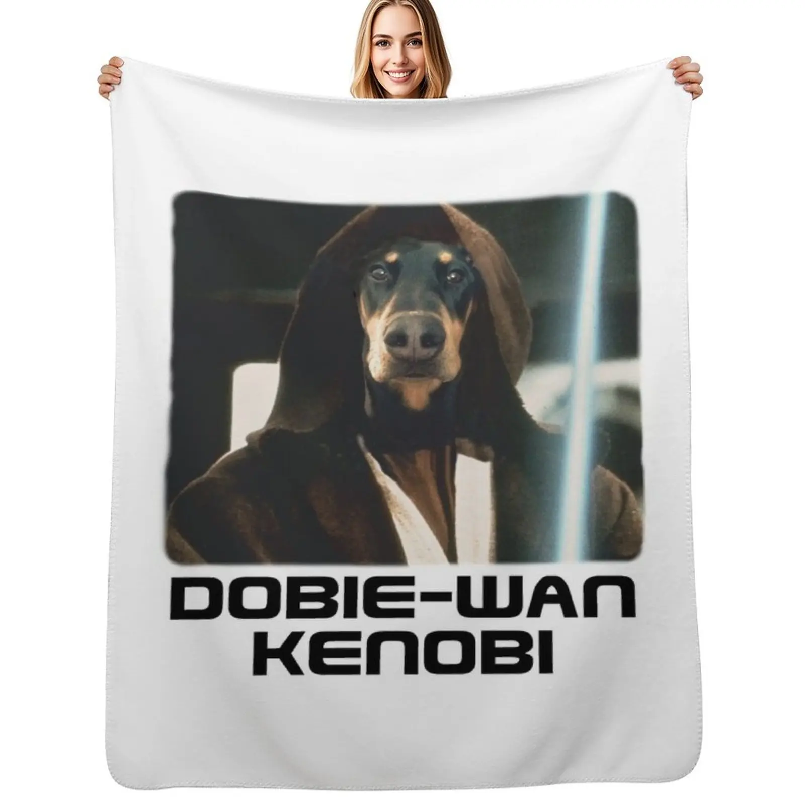 Dobie Wan Kenobi - Doberman Throw Blanket Warm Throw Blanket Gift for Anniversary